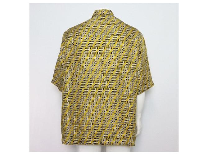 Fendi Labyrinth Yellow Silk Kurzarmhemd Gelb - Ansicht 4