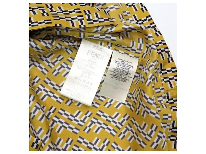 Fendi Labyrinth Yellow Silk Kurzarmhemd Gelb - Ansicht 6