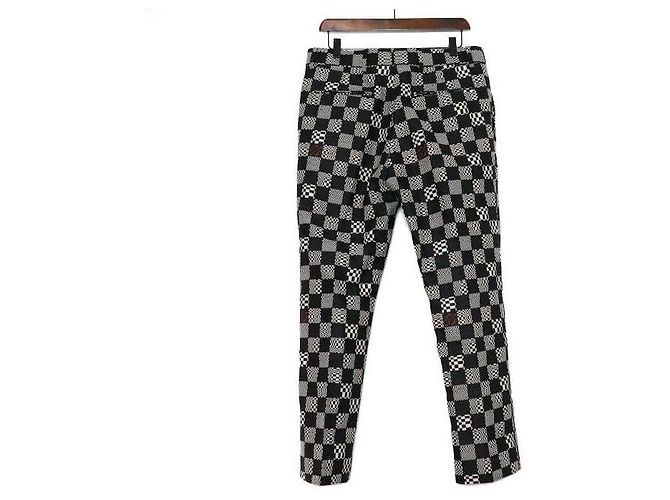 Louis Vuitton Pantaloni Damier Regular in Denim da Uomo Marrone - vista 4