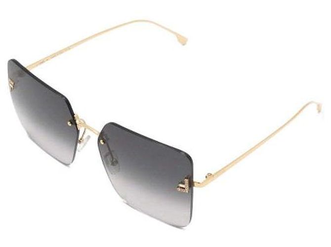 Fendi Herrensonnenbrille mit schwarzen quadratischen Gläsern in Goldtönen - Ansicht 2