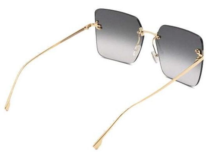 Fendi Herrensonnenbrille mit schwarzen quadratischen Gläsern in Goldtönen - Ansicht 3