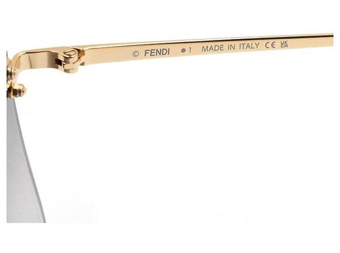 Fendi Herrensonnenbrille mit schwarzen quadratischen Gläsern in Goldtönen - Ansicht 5