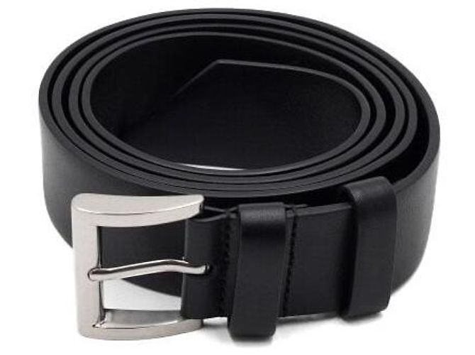 Prada Smooth Leather Silver Triangle Logo Men's Belt - view 2