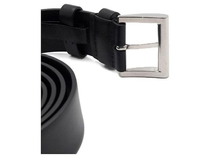 Prada Smooth Leather Silver Triangle Logo Men's Belt - view 4