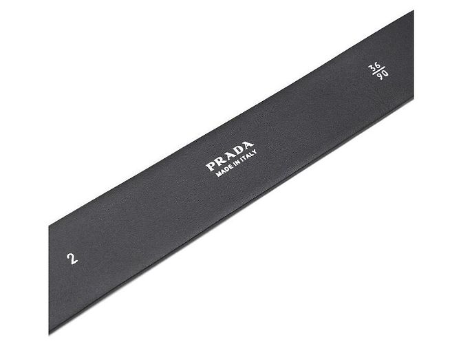 Prada Smooth Leather Silver Triangle Logo Men's Belt - view 5