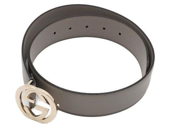 Gucci Gold Metal GG Interlocking Women's Leather Belt - view 2