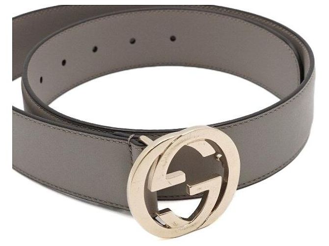 Gucci Gold Metal GG Interlocking Women's Leather Belt - view 3