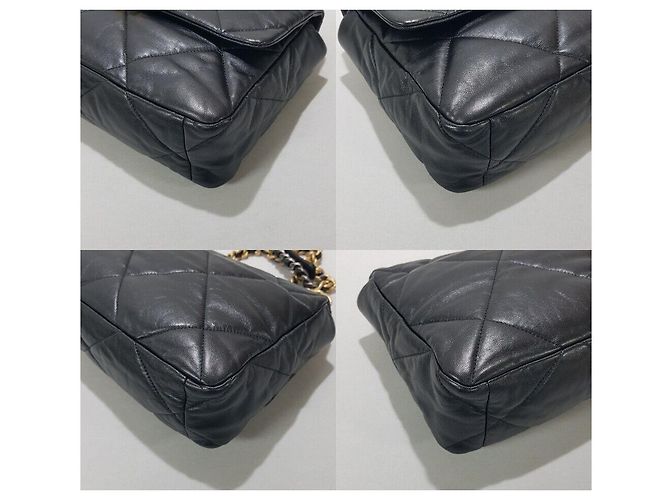 Chanel Bolsa com aba Large em pele de cabra Preto - vista 9