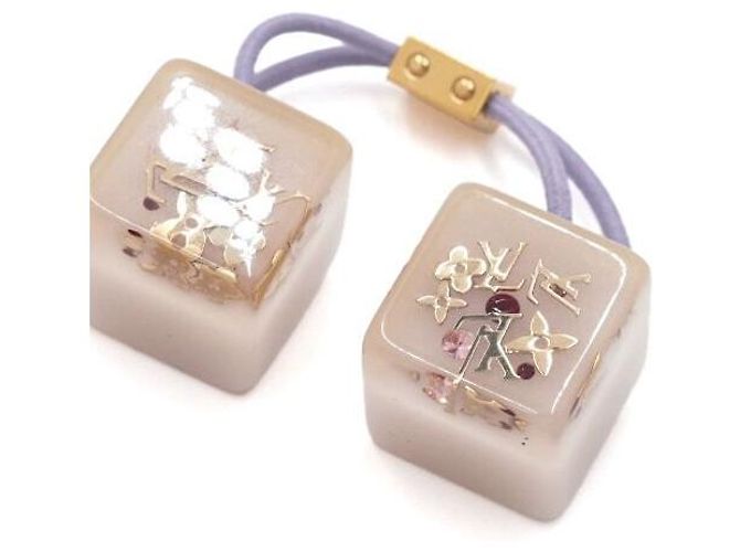 Louis Vuitton Elastico per capelli in cristallo placcato oro con inclusioni a cubo viola Porpora - vista 2