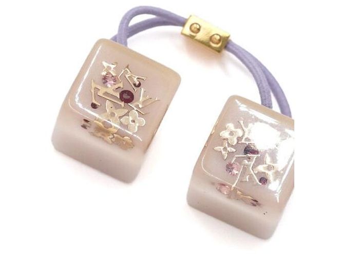 Louis Vuitton Elastico per capelli in cristallo placcato oro con inclusioni a cubo viola Porpora - vista 3