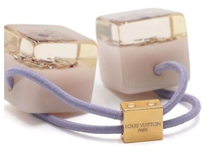 Louis Vuitton Elastico per capelli in cristallo placcato oro con inclusioni a cubo viola Porpora - vista 5