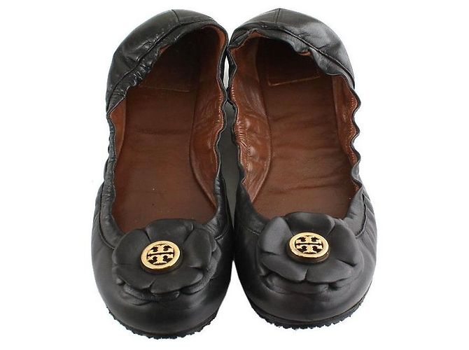 Tory Burch Ballerine con fascia logo Black Gold Nero - vista 2