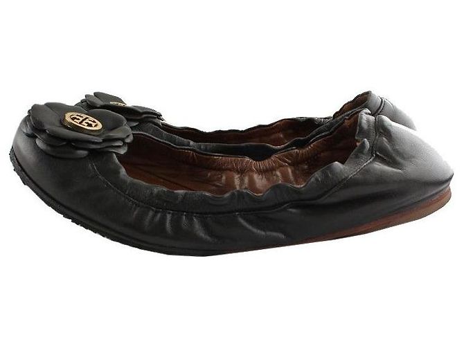 Tory Burch Ballerine con fascia logo Black Gold Nero - vista 3