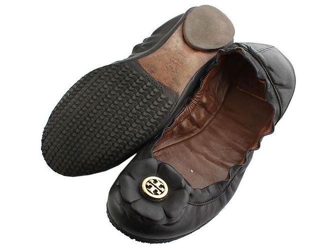 Tory Burch Ballerine con fascia logo Black Gold Nero - vista 4