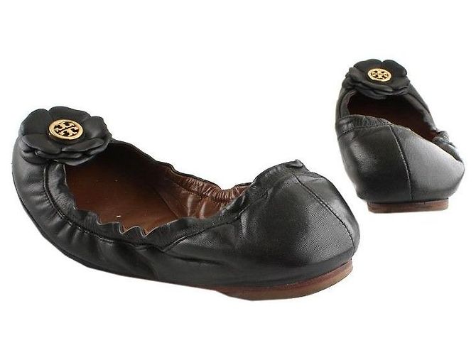 Tory Burch Ballerine con fascia logo Black Gold Nero - vista 5
