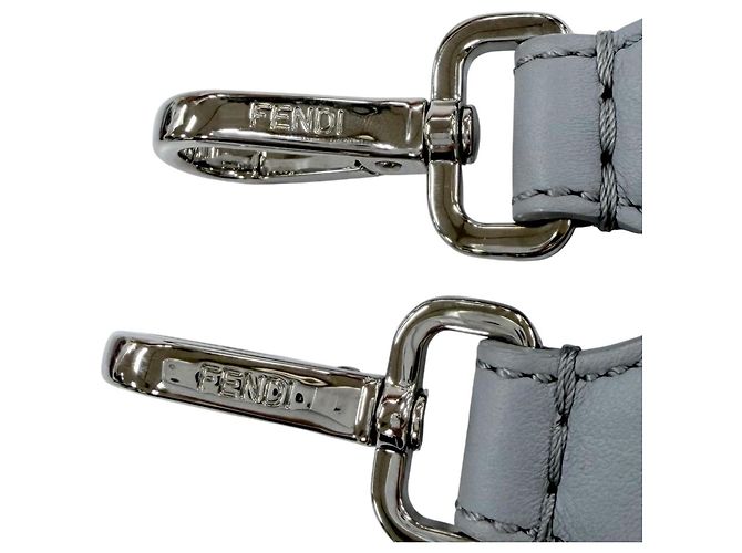 Tracolla in pelle grigia Fendi 8AV077 Marrone - vista 6