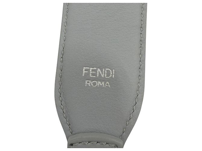 Tracolla in pelle grigia Fendi 8AV077 Marrone - vista 7