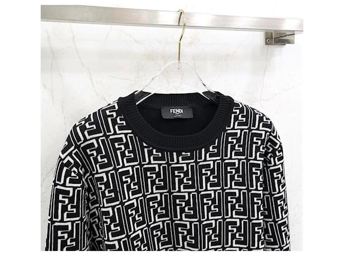 Fendi ff Logo Round Wool Knit Black Schwarz - Ansicht 3