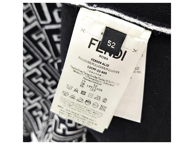 Fendi ff Logo Round Wool Knit Black Schwarz - Ansicht 5