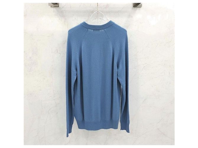 Dior Shawn Stussy Logo Round Knit Azul - vista 2
