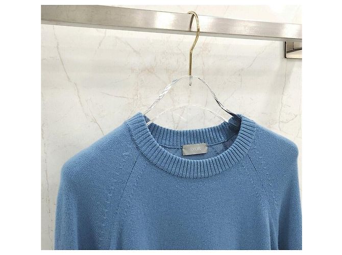 Dior Shawn Stussy Logo Round Knit Azul - vista 3