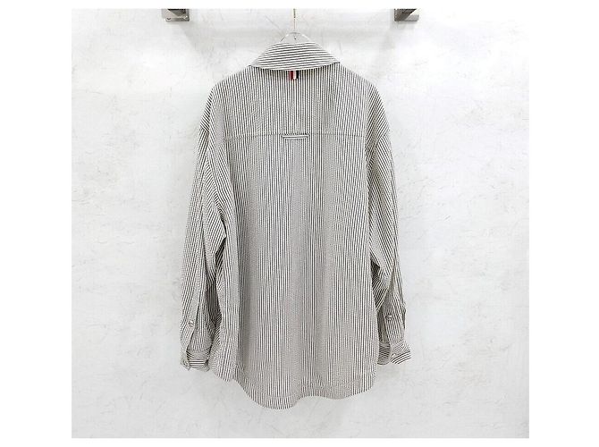 Thom Browne Giacca-camicia in seersucker a righe in lana - vista 2