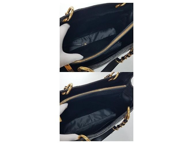 Chanel Serie di borse a tracolla Caviar Grand Shopping Chain Nero - vista 8