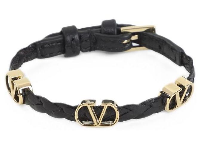 Valentino Bracciale in vitello Logo Signature - vista 3