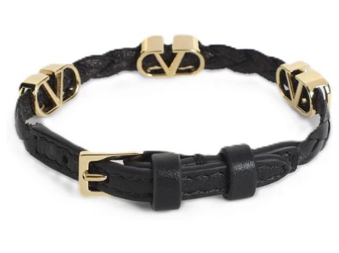 Valentino Bracciale in vitello Logo Signature - vista 4
