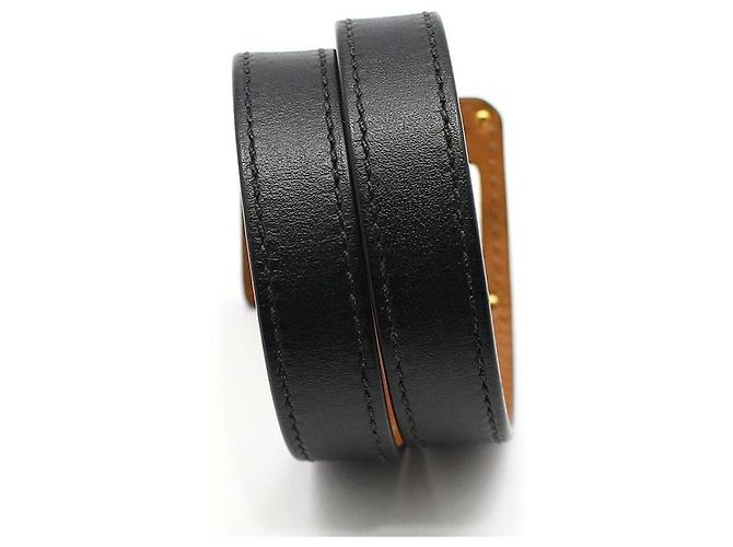 Hermès Pulsera Kelly de doble correa chapada en oro Castaño - vista 5
