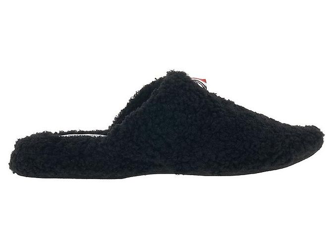 Thom Browne Pantofole in shearling da uomo con etichetta logo Nero - vista 2
