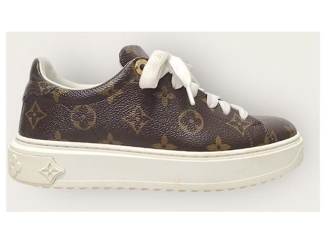 Louis Vuitton Sneakers Timeout in canvas Monogram Marrone - vista 2