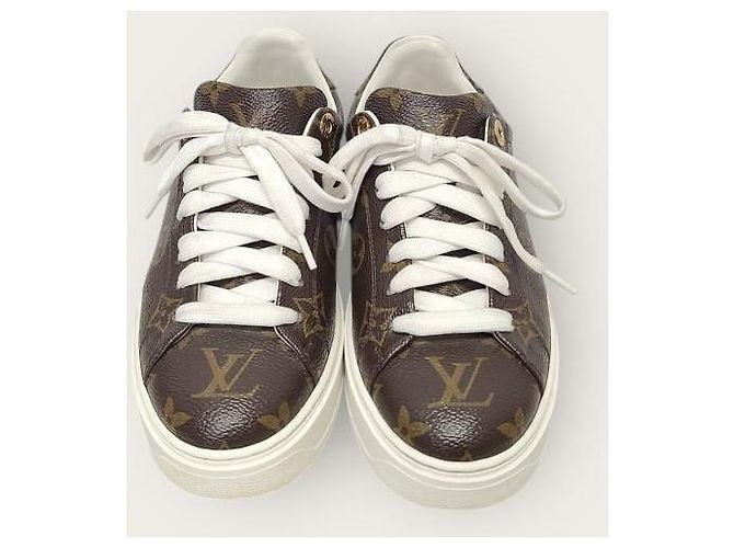 Louis Vuitton Sneakers Timeout in canvas Monogram Marrone - vista 6