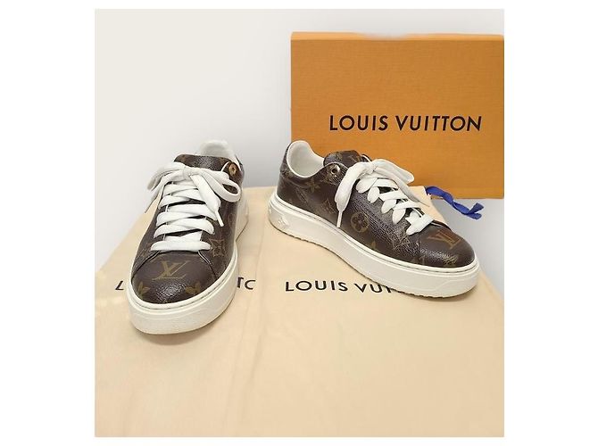 Louis Vuitton Sneakers Timeout in canvas Monogram Marrone - vista 8