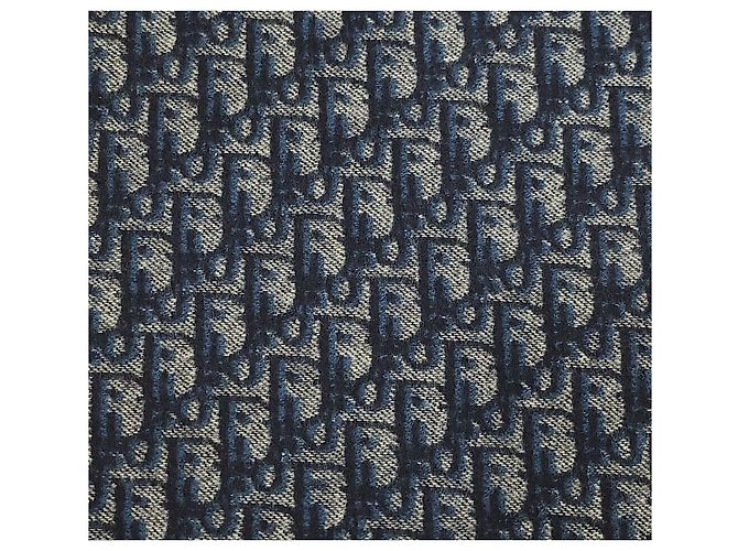 Dior Nuova Coperta in Cashmere Oblique Navy Blu - vista 6