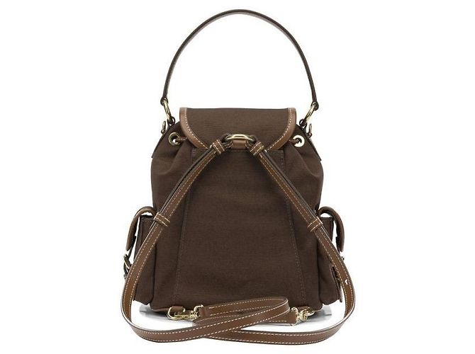 Miu Miu Canvas and Leather Medium Backpack - view 5