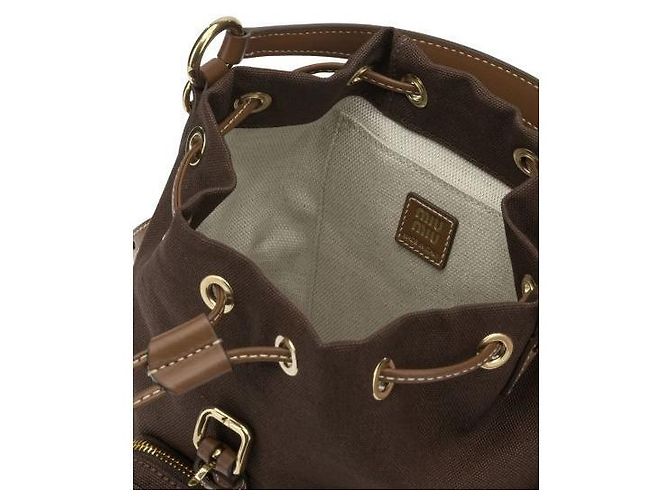 Miu Miu Canvas and Leather Medium Backpack - view 7