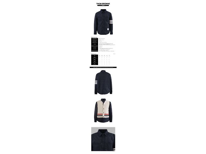 Thom Browne Giacca reversibile in lana Navy Nero - vista 2