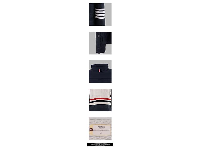 Thom Browne Giacca reversibile in lana Navy Nero - vista 3