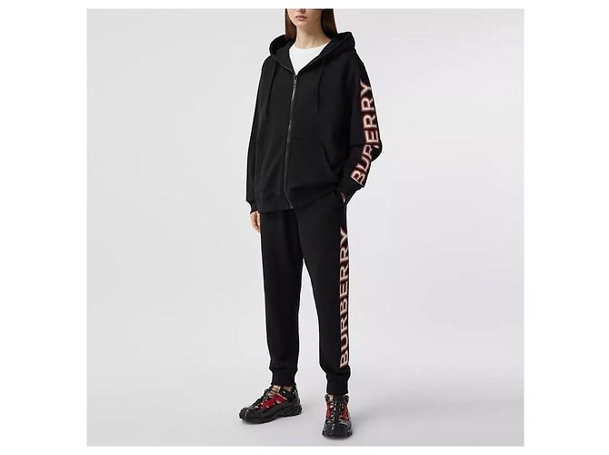 Burberry Pantalones jogger de algodón para mujer con estampado de logo - vista 7