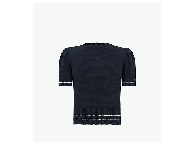 Dior Kaschmir-Wollstrick in Marineblau Schwarz - Ansicht 2