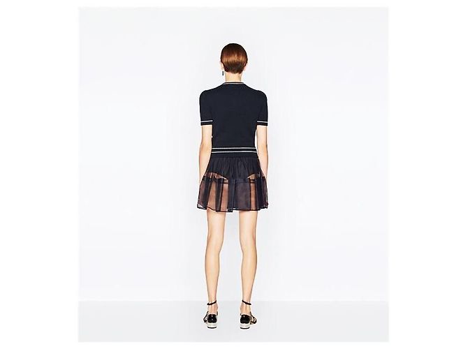 Dior Kaschmir-Wollstrick in Marineblau Schwarz - Ansicht 7