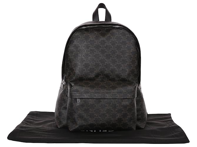 Céline Sac à dos Medium Triomphe Canvas Noir - vue 11