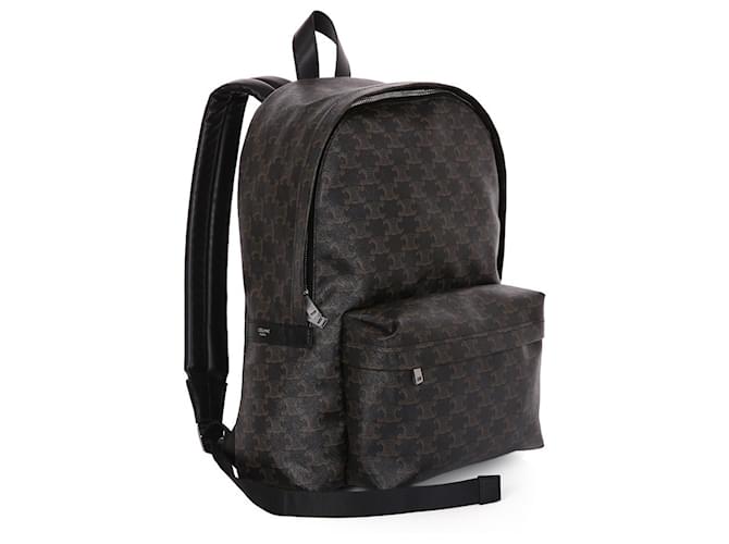 Céline Sac à dos Medium Triomphe Canvas Noir - vue 3