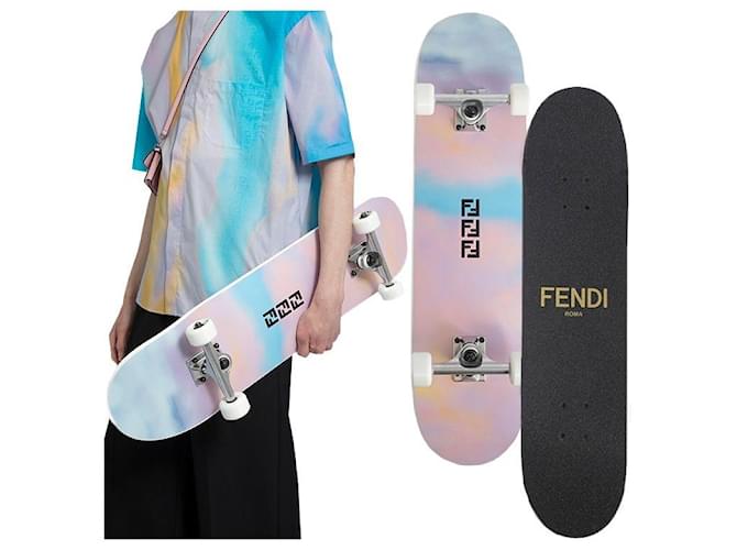 Fendi Logo Metallic Skateboard Multicolore - vista 12