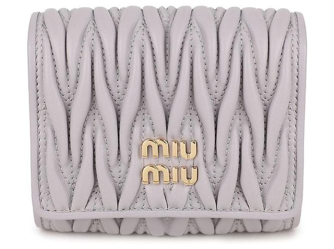 Miu Miu Small Matelassé Napa Leather Wallet Purple - view 3