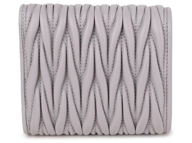Miu Miu Small Matelassé Napa Leather Wallet Purple - view 5