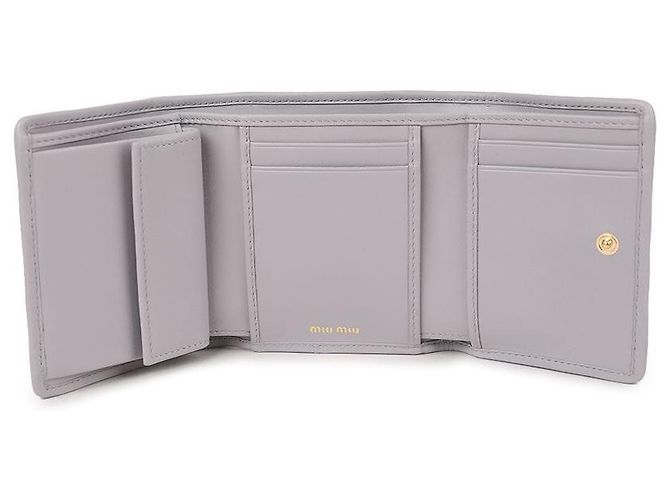 Miu Miu Small Matelassé Napa Leather Wallet Purple - view 7