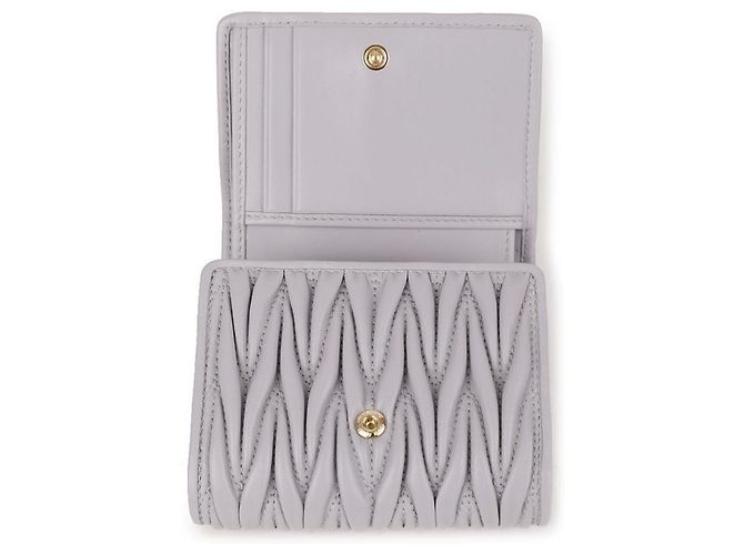Miu Miu Small Matelassé Napa Leather Wallet Purple - view 9