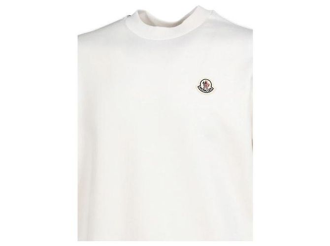 Moncler Felpa in cotone con patch logo Bianco - vista 6